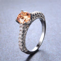 Women Champagne Topaz Zircon Ring(November Birthstone) - Bamos