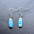 Blue/White Opal Drop Earrings - Bamos