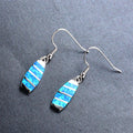 Blue/White Opal Drop Earrings - Bamos