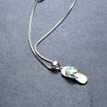 Slipper Pendant Necklace (Blue Fire Opal) - Bamos