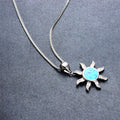 Sun Pendant Necklace ( Blue Fire Opal) - Bamos