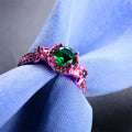 Emerald Flower Ring (May Birthstone) - Bamos