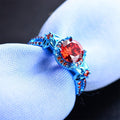Red Flower Ring (JanuaryBirthstone) - Bamos