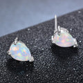 Green/Blue/White Opal Stud Earrings - Bamos