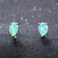 Green/Blue/White Opal Stud Earrings - Bamos