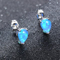 Green/Blue/White Opal Stud Earrings - Bamos