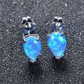 Green/Blue/White Opal Stud Earrings - Bamos