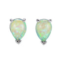 Green/Blue/White Opal Stud Earrings - Bamos