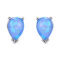 Green/Blue/White Opal Stud Earrings - Bamos