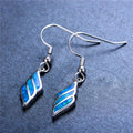 Blue/White Opal Dangle Earrings - Bamos