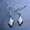 Blue/White Opal Dangle Earrings - Bamos