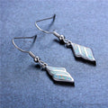 Blue/White Opal Dangle Earrings - Bamos