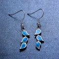 White & Blue Fire Opal Drop Earrings - Bamos