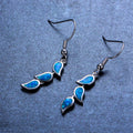White & Blue Fire Opal Drop Earrings - Bamos