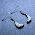 Blue/White Opal Moon Drop Earrings - Bamos