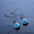 Blue/White Opal Water Drop Earrings - Bamos