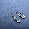 Blue/White Fire Opal Dangle Earrings - Bamos