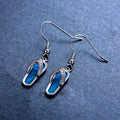 Blue/White Fire Opal Dangle Earrings - Bamos