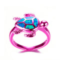 Blue Opal Turtle Ring - Bamos