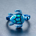 Blue Opal Turtle Ring - Bamos