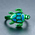 Blue Opal Turtle Ring - Bamos