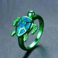 Blue Opal Turtle Ring - Bamos