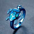 Blue Opal Turtle Ring - Bamos