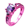 Purple Amethyst Geometric Ring(February Birthstone) - Bamos