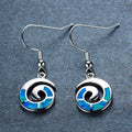 Blue/White Opal Drop Earrings - Bamos