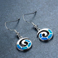 Blue/White Opal Drop Earrings - Bamos