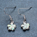Blue/White Opal Flower Dangle Earrings - Bamos