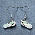 White/Blue Opal Dangle Earrings - Bamos