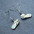 White/Blue Opal Dangle Earrings - Bamos