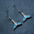 White/Blue Opal Dangle Earrings - Bamos