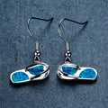 White/Blue Opal Dangle Earrings - Bamos
