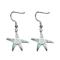 Blue/White Opal Starfish Drop Earrings - Bamos