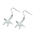 Blue/White Opal Starfish Drop Earrings - Bamos