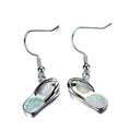 White/Blue Opal Dangle Earrings - Bamos