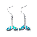 White/Blue Opal Dangle Earrings - Bamos