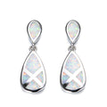 Blue/White Opal Water Drop Earrings - Bamos