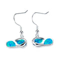 White/Blue Opal Dangle Earrings - Bamos