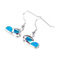 White/Blue Opal Dangle Earrings - Bamos