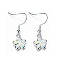 Blue/White Opal Flower Dangle Earrings - Bamos