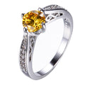 Yellow Topaz Round Ring(December Birthstone) - Bamos
