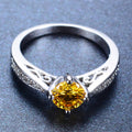Yellow Topaz Round Ring(December Birthstone) - Bamos