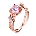Pink Sapphire Flower Ring (October Birthstone) - Bamos