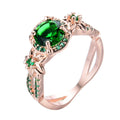 Emerald Flower Ring (May Birthstone) - Bamos