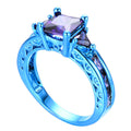 Purple Amethyst Geometric Ring(February Birthstone) - Bamos