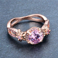 Pink Sapphire Flower Ring (October Birthstone) - Bamos