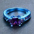 Purple Amethyst Geometric Ring(February Birthstone) - Bamos